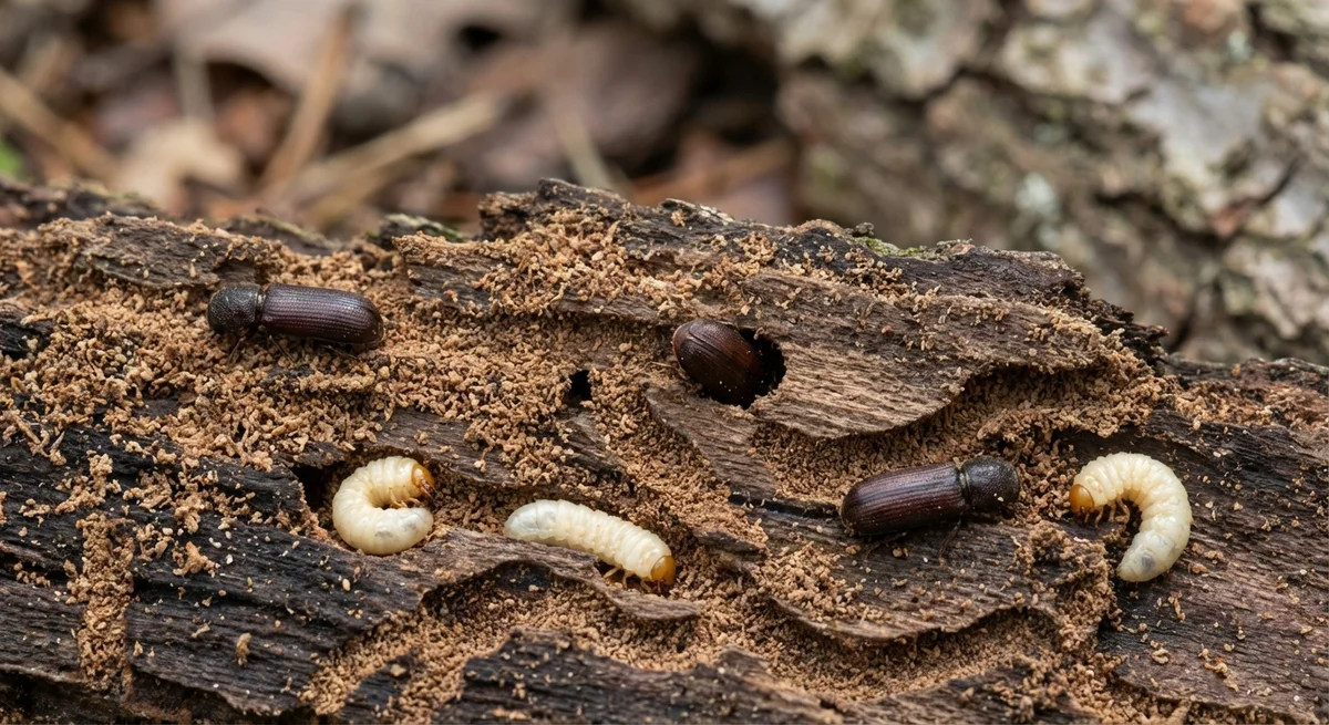 Kapuzinerkäfer (Bostrichus capucinus) in typischer Umgebung – Befall erkennen und bekämpfen