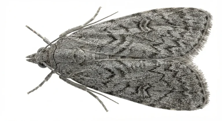 Nahaufnahme eines Kleine Mehlmotte (Ephestia kuehniella) – Detailansicht zur Schädlingserkennung