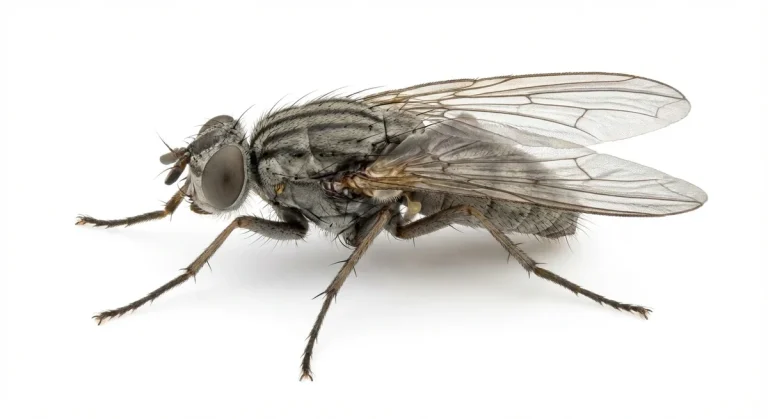 Nahaufnahme eines Kleine Stubenfliege (Fannia canicularis) – Detailansicht zur Schädlingserkennung