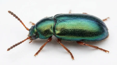 Nahaufnahme eines Koprakäfer (Necrobia rufipes) – Detailansicht zur Schädlingserkennung