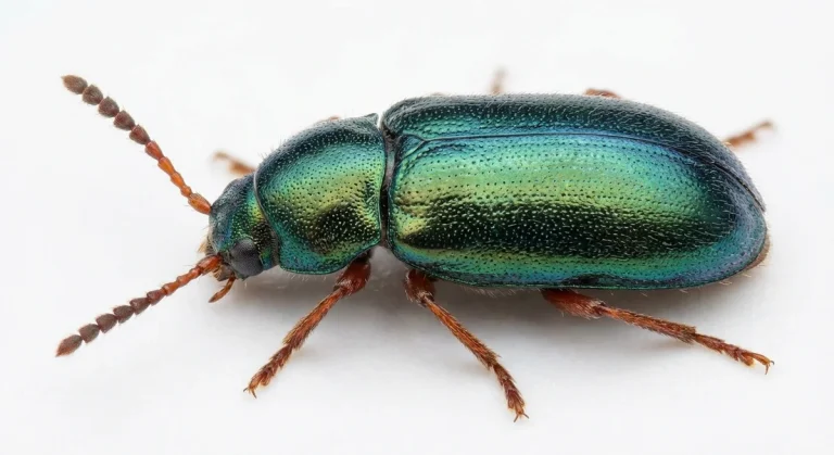 Nahaufnahme eines Koprakäfer (Necrobia rufipes) – Detailansicht zur Schädlingserkennung