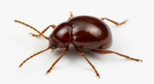 Nahaufnahme eines Kugelkäfer (Gibbium psylloides) – Detailansicht zur Schädlingserkennung