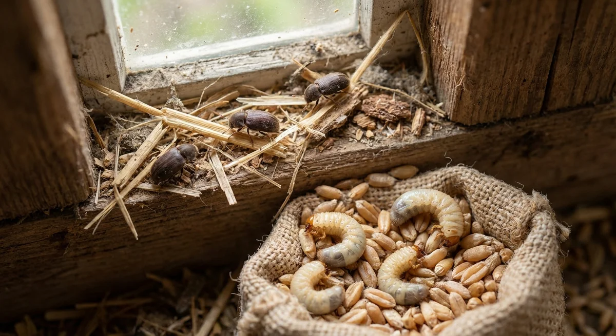 Kugelkäfer (Gibbium psylloides) in typischer Umgebung – Befall erkennen und bekämpfen