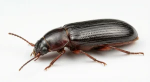 Nahaufnahme eines Mehlkäfer (Tenebrio molitor) – Detailansicht zur Schädlingserkennung