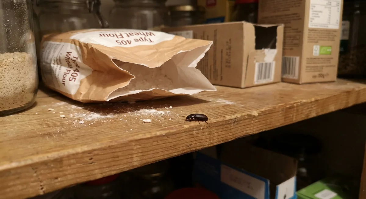 Mehlkäfer (Tenebrio molitor) in typischer Umgebung – Befall erkennen und bekämpfen