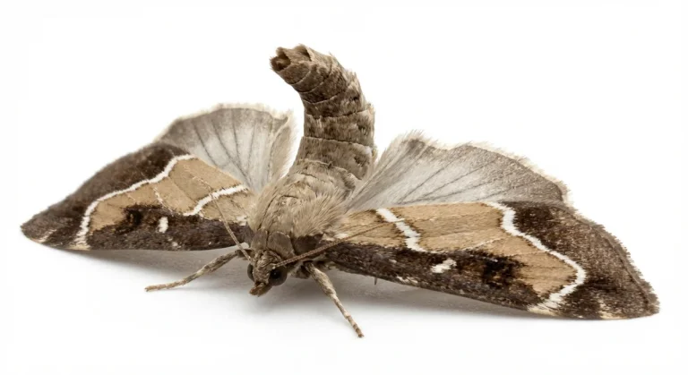 Nahaufnahme eines Mehlzünsler (Pyralis farinalis) – Detailansicht zur Schädlingserkennung