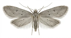 Nahaufnahme eines Pelzmotte (Tinea pellionella) – Detailansicht zur Schädlingserkennung