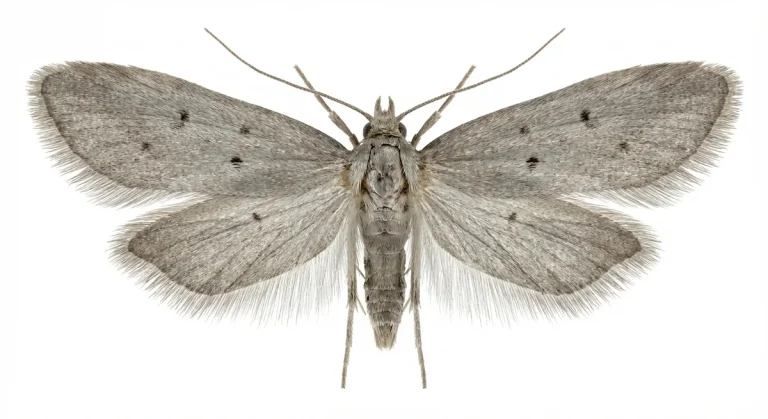 Nahaufnahme eines Pelzmotte (Tinea pellionella) – Detailansicht zur Schädlingserkennung