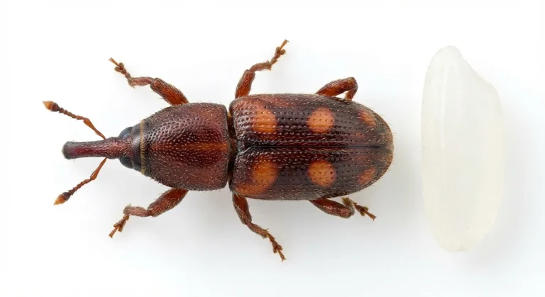 Nahaufnahme eines Reiskäfer (Sitophilus oryzae) – Detailansicht zur Schädlingserkennung