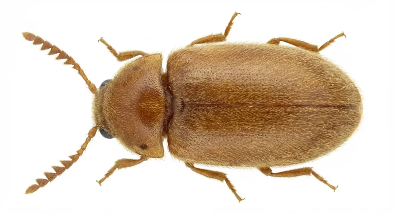 Nahaufnahme eines Tabakkäfer (Lasioderma serricorne) – Detailansicht zur Schädlingserkennung