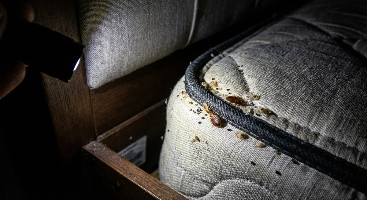 Bettwanze (Cimex lectularius) in typischer Umgebung – Befall erkennen und bekämpfen