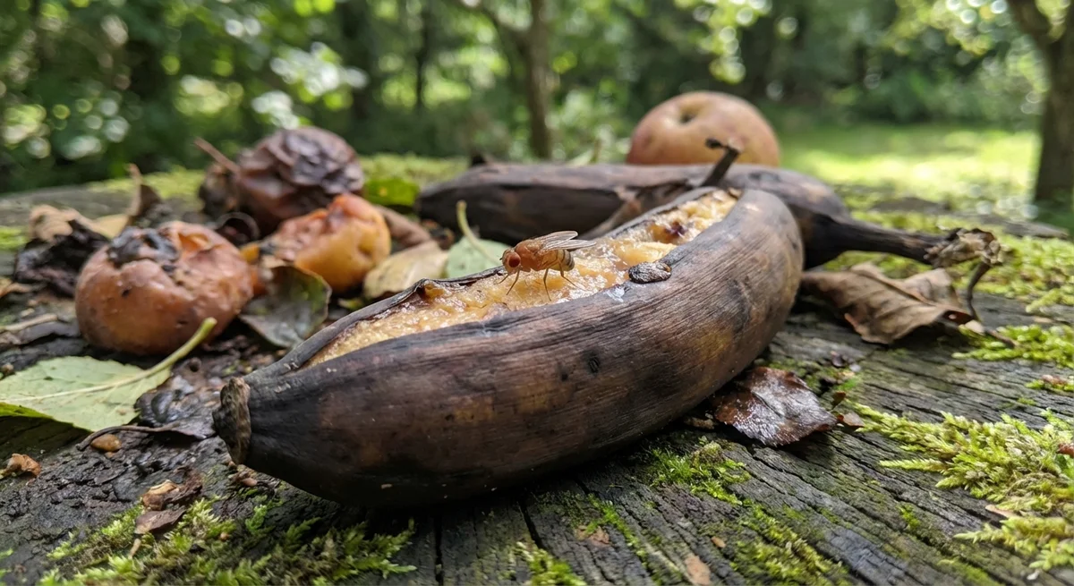 Essigfliege (Drosophila melanogaster) in typischer Umgebung – Befall erkennen und bekämpfen