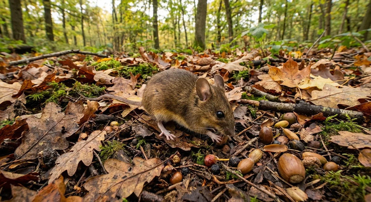 Gelbhalsmaus (Apodemus flavicollis) in typischer Umgebung – Befall erkennen und bekämpfen