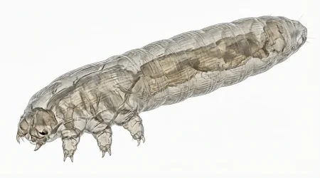 Nahaufnahme eines Haarbalgmilbe (Demodex folliculorum) – Detailansicht zur Schädlingserkennung