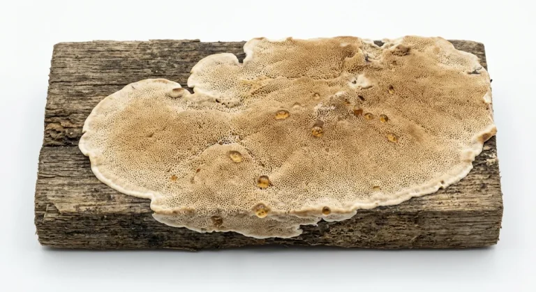 Nahaufnahme eines Ausgebreiteter Hausporling (Donkioporia expansa) – Detailansicht zur Schädlingserkennung