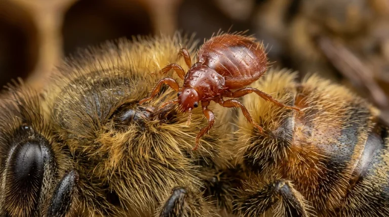 Nahaufnahme eines Bienenlaus (Braula coeca) – Detailansicht zur Schädlingserkennung