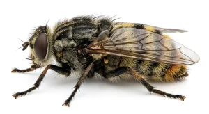 Nahaufnahme eines Dasselfliege (Hypoderma bovis und Hypoderma lineatum) – Detailansicht zur Schädlingserkennung
