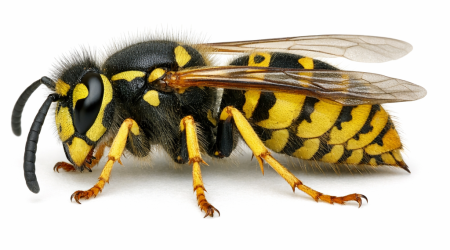 Nahaufnahme eines Deutsche Wespe (Vespula germanica) – Detailansicht zur Schädlingserkennung