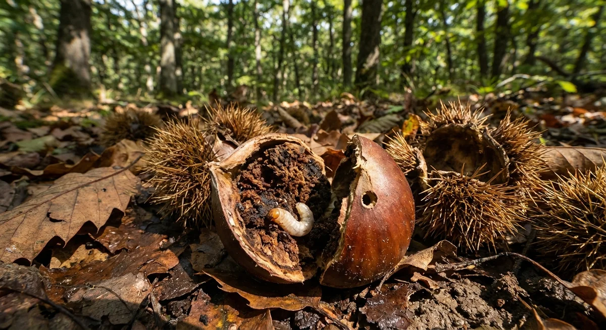 Esskastanienwickler (Cydia splendana) in typischer Umgebung – Befall erkennen und bekämpfen