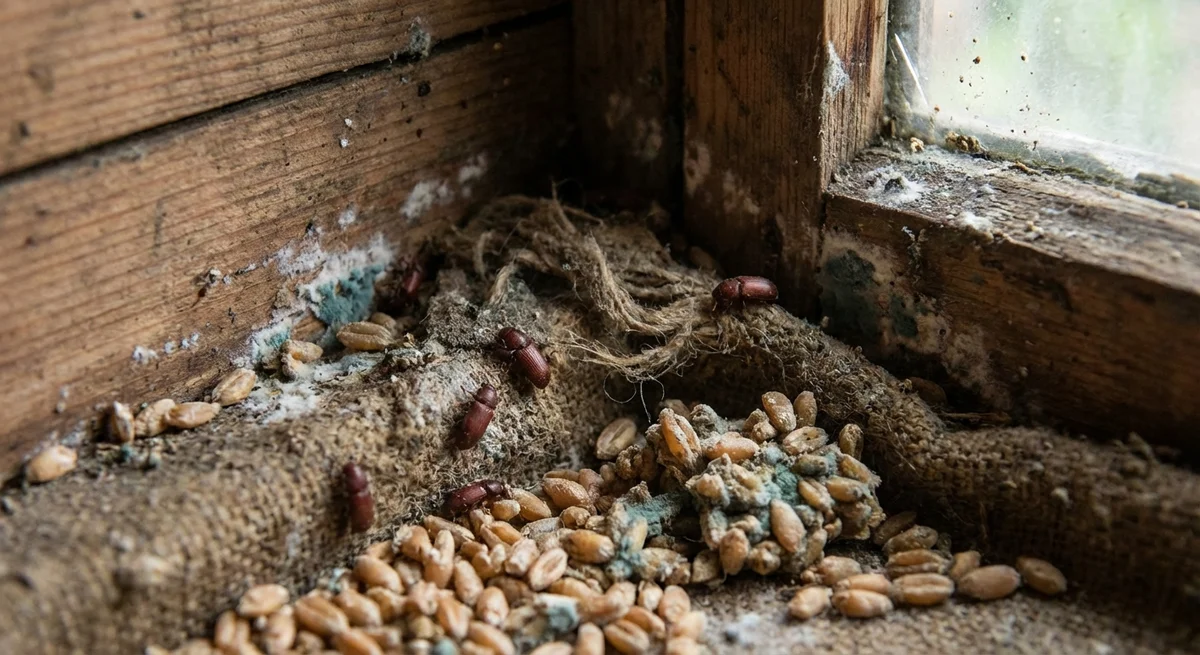 Behaarter Baumschwammkäfer (Typhaea stercorea) in typischer Umgebung – Befall erkennen und bekämpfen