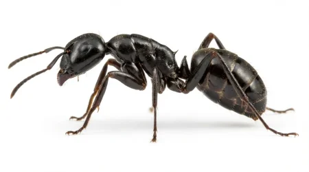 Nahaufnahme eines Glänzendschwarze Holzameise (Lasius fuliginosus) – Detailansicht zur Schädlingserkennung