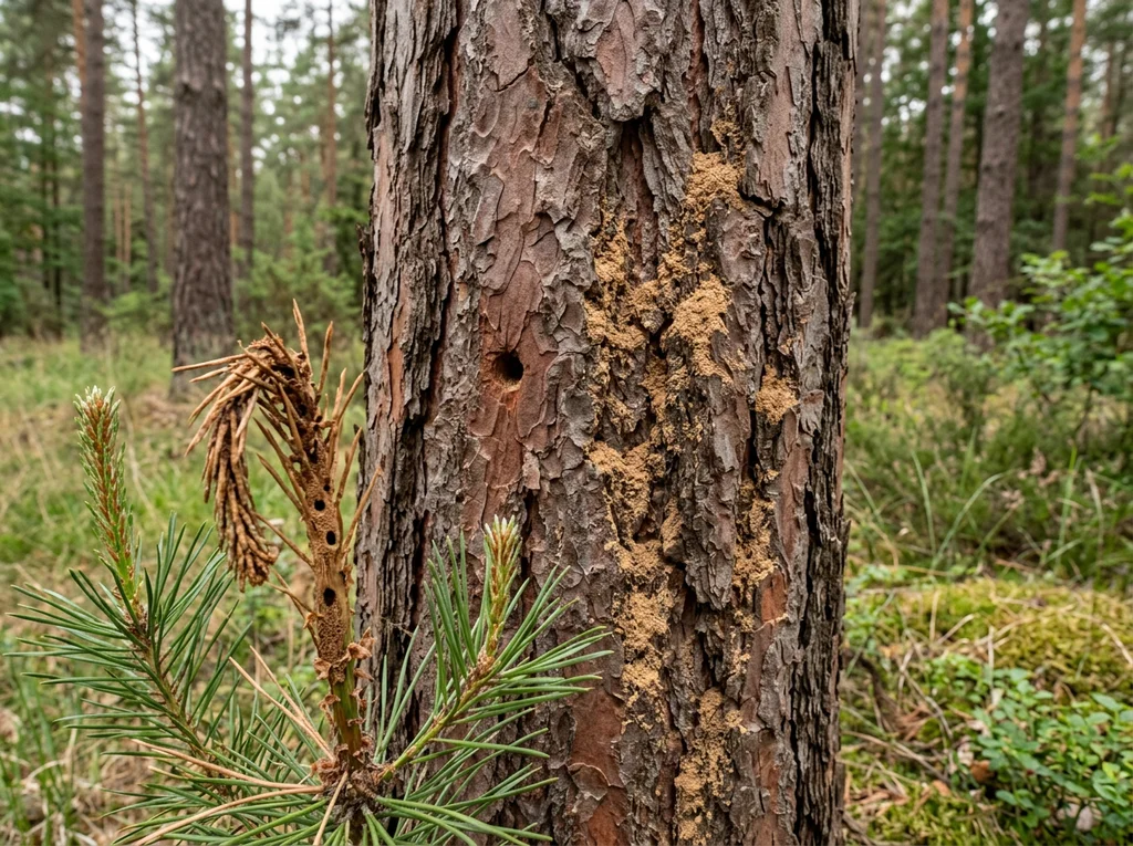 Großer Waldgärtner (Tomicus piniperda) in typischer Umgebung – Befall erkennen und bekämpfen
