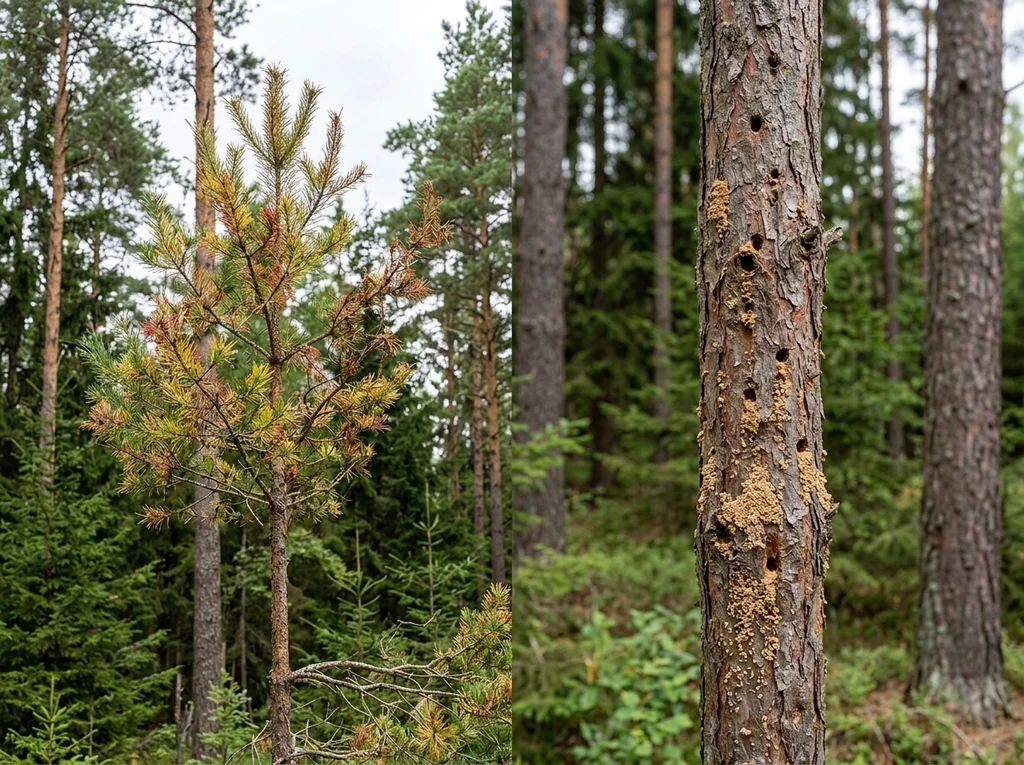 Kleiner Waldgärtner (Tomicus minor) in typischer Umgebung – Befall erkennen und bekämpfen