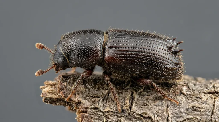 Nahaufnahme eines Nordischer Fichtenborkenkäfer (Ips duplicatus) – Detailansicht zur Schädlingserkennung