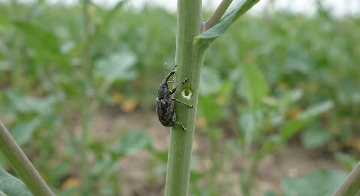 Rapsstängelrüssler (Ceutorhynchus napi) in typischer Umgebung – Befall erkennen und bekämpfen
