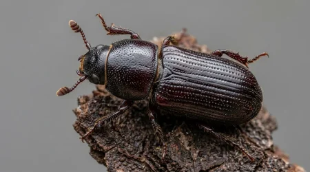 Nahaufnahme eines Riesenbastkäfer (Dendroctonus micans) – Detailansicht zur Schädlingserkennung