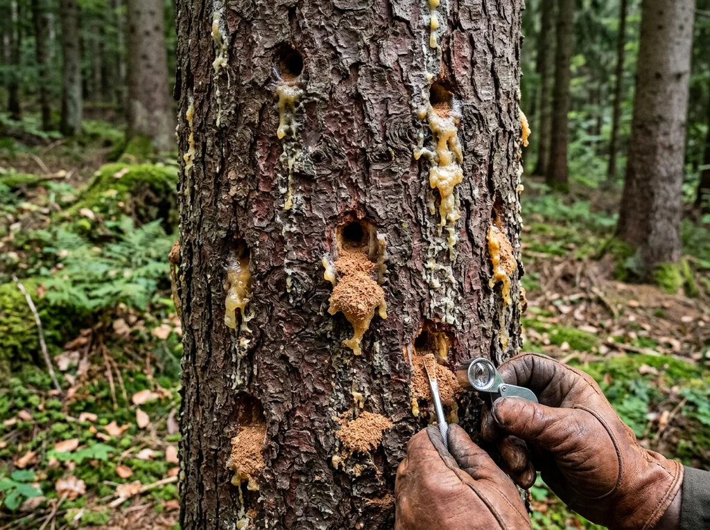 Riesenbastkäfer (Dendroctonus micans) in typischer Umgebung – Befall erkennen und bekämpfen
