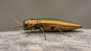 Nahaufnahme eines Rosenprachtkäfer (Agrilus cuprescens) – Detailansicht zur Schädlingserkennung