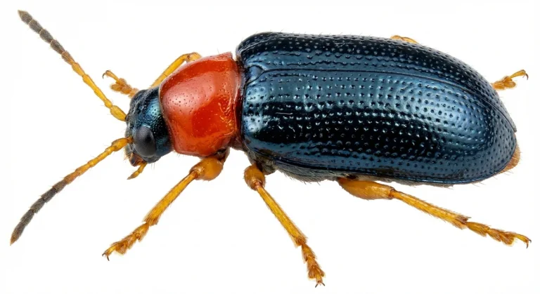 Nahaufnahme eines Rothalsiges Getreidehähnchen (Oulema melanopus) – Detailansicht zur Schädlingserkennung