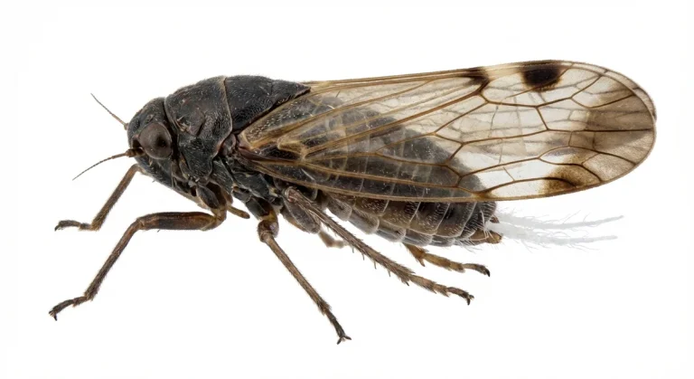 Nahaufnahme eines Schilf-Glasflügelzikade (Pentastiridius leporinus) – Detailansicht zur Schädlingserkennung