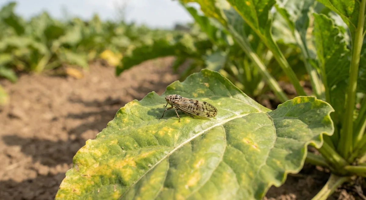 Schilf-Glasflügelzikade (Pentastiridius leporinus) in typischer Umgebung – Befall erkennen und bekämpfen