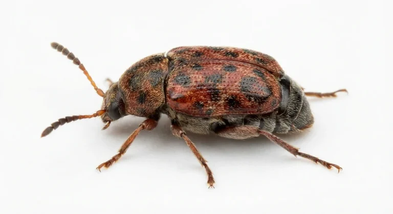 Nahaufnahme eines Südlicher Speisebohnenkäfer (Callosobruchus maculatus) – Detailansicht zur Schädlingserkennung