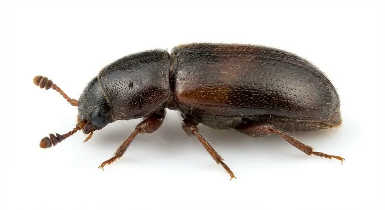 Nahaufnahme eines Weizenblütenkäfer (Carpophilus freemani) – Detailansicht zur Schädlingserkennung