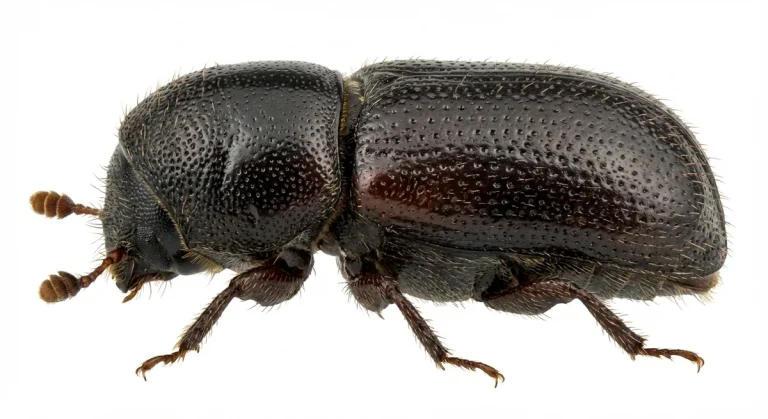 Nahaufnahme eines Ungleicher Holzbohrer (Xyleborus dispar) – Detailansicht zur Schädlingserkennung